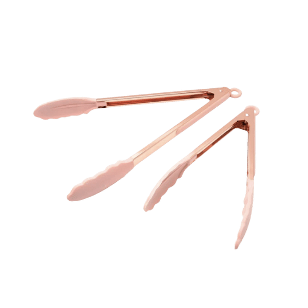 Mini Tongs with Silicone Tips 7-Inch Serving Tongs, Set of 2 - PINK & MINT  GREEN