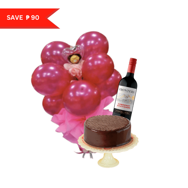 Wine with Cake & Flowers Delivery | Midnight Cake & Wine